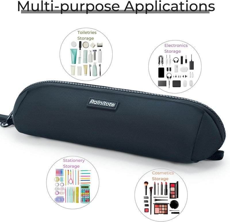 Ralnitote Store Large Pencil Case with 180° Open Design, Big Capacity Pen Bag for Girls & Boys, Aesthetic & Cute Pencil Pouch for School, Office, Makeup & Tech Accessories-Black - Image 5